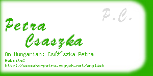 petra csaszka business card